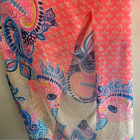 Lilly Pulitzer Frey Cover Up Coral Spritz Beach Bungalow - Picture 7 of 8